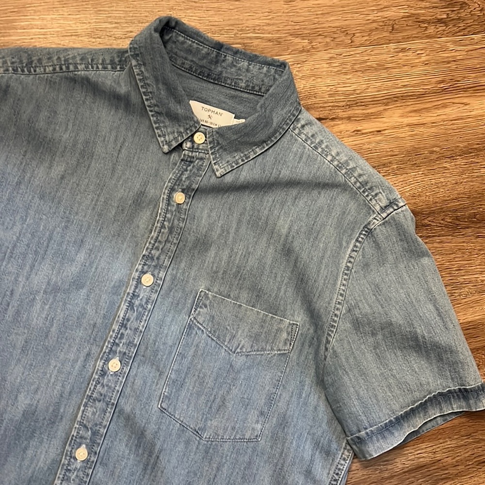 Men’s Denim Short Sleeve Button Down